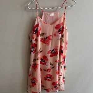 Perfect peach Floral Pink Dress size medium